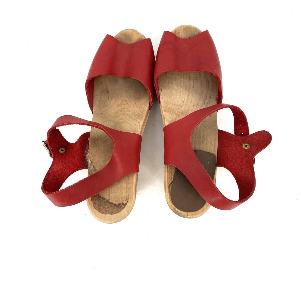 Bjorn Borg Red Wooden Sandals - Picture 3 of 8